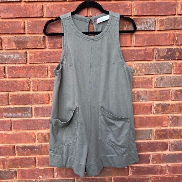 FREE PEOPLE Elliot Romper Wrought Iron Gray One Piece Jumper Outfit FP Beach - Picture 3 of 6